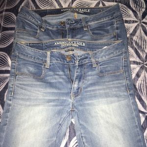 2 Pairs of American Eagle Light Wash Jeggings